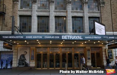 Theatre Marquee for Harold Pinter's "Betrayal" starring Tom Hiddleston, Zawe Ashto an Photo
