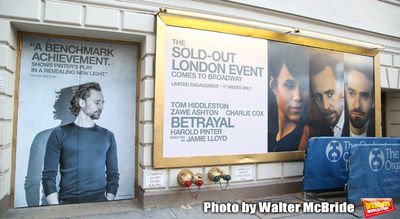 Theatre Marquee for Harold Pinter's "Betrayal" starring Tom Hiddleston, Zawe Ashto an Photo