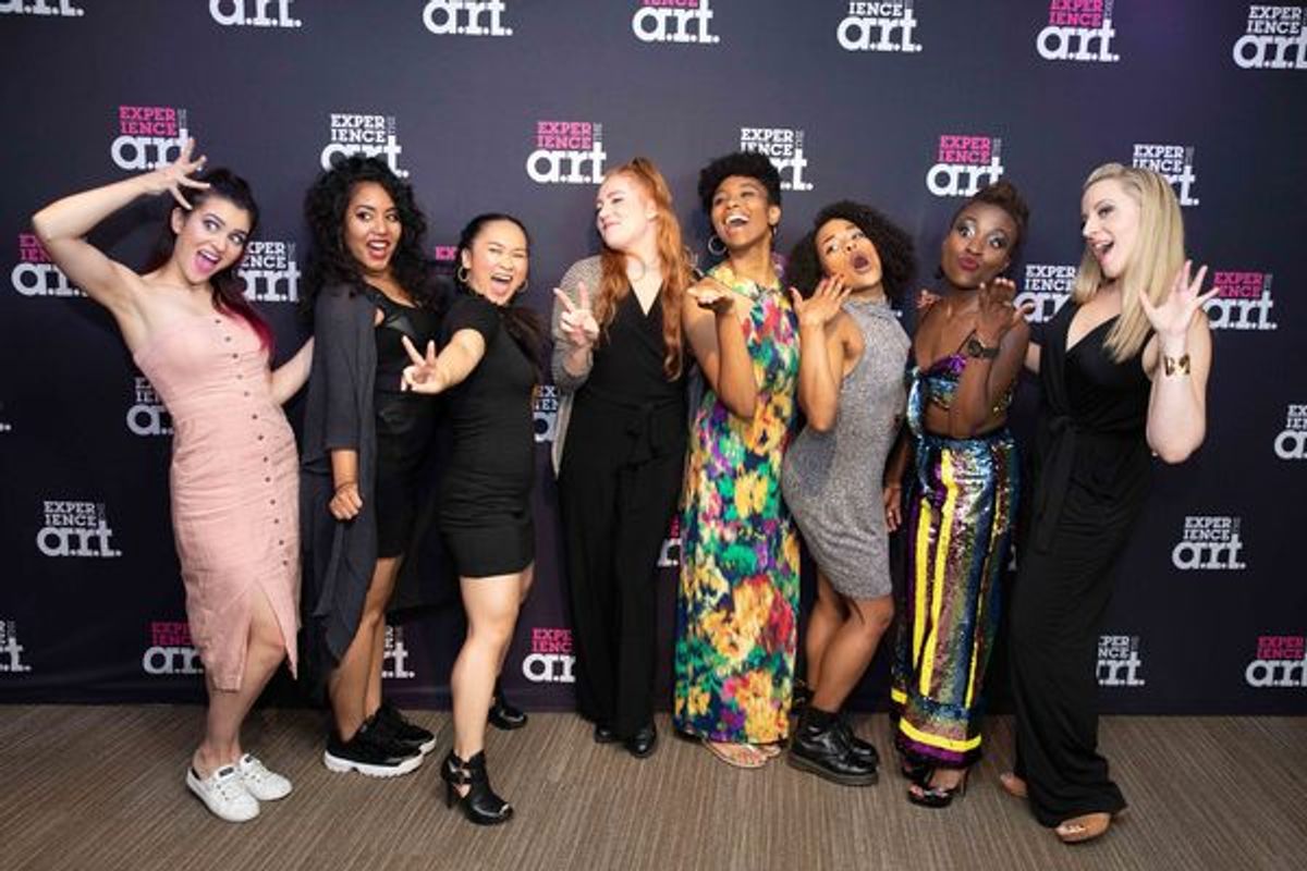 Courtney Mack, Nicole Kyoung-Mi Lambert, Andrea Macasaet, Mallory Maedke (Alternate for Boleyn, Seymour, and Howard / Dance Captain / Assistant Choreographer), Adrianna Hicks (Catherine of Aragon), Anna Uzele (Catherine Parr), Brittney Mack (Anna of Cleves), and Abby Mueller at 