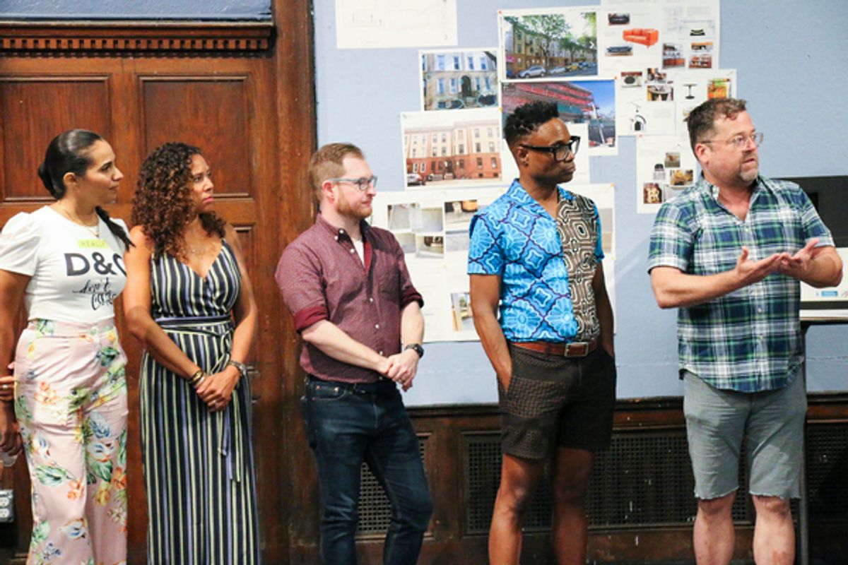 Artistic Director Peter DuBois, Director Billy Porter, and members of The Purists creative team at 