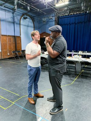 Playwright Dan McCabe and J. Bernard Calloway (Mr. Bugz) at the Meet and Greet Photo