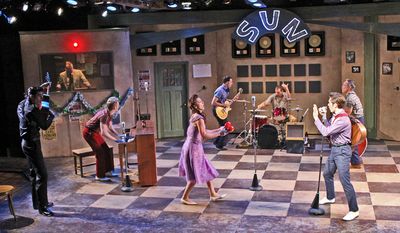 Colin Barkell as Johnny Cash, Bobby Becher as Sam Phillips, Gavin Rohrer as Jerry Lee Photo