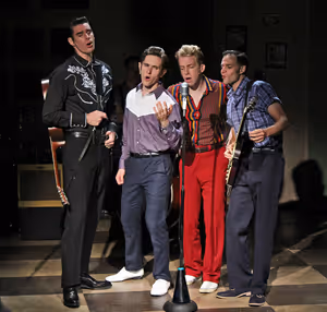 Colin Barkell as Johnny Cash, Noah Jermain as Elvis Presley, Gavin Rohrer as Jerry Le Photo