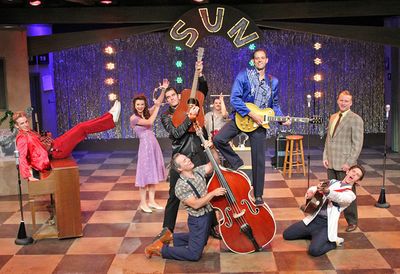 Gavin Rohrer as Jerry Lee Lewis, Emily Seibert as Dyanne, Colin Barkell as Johnny Cas Photo