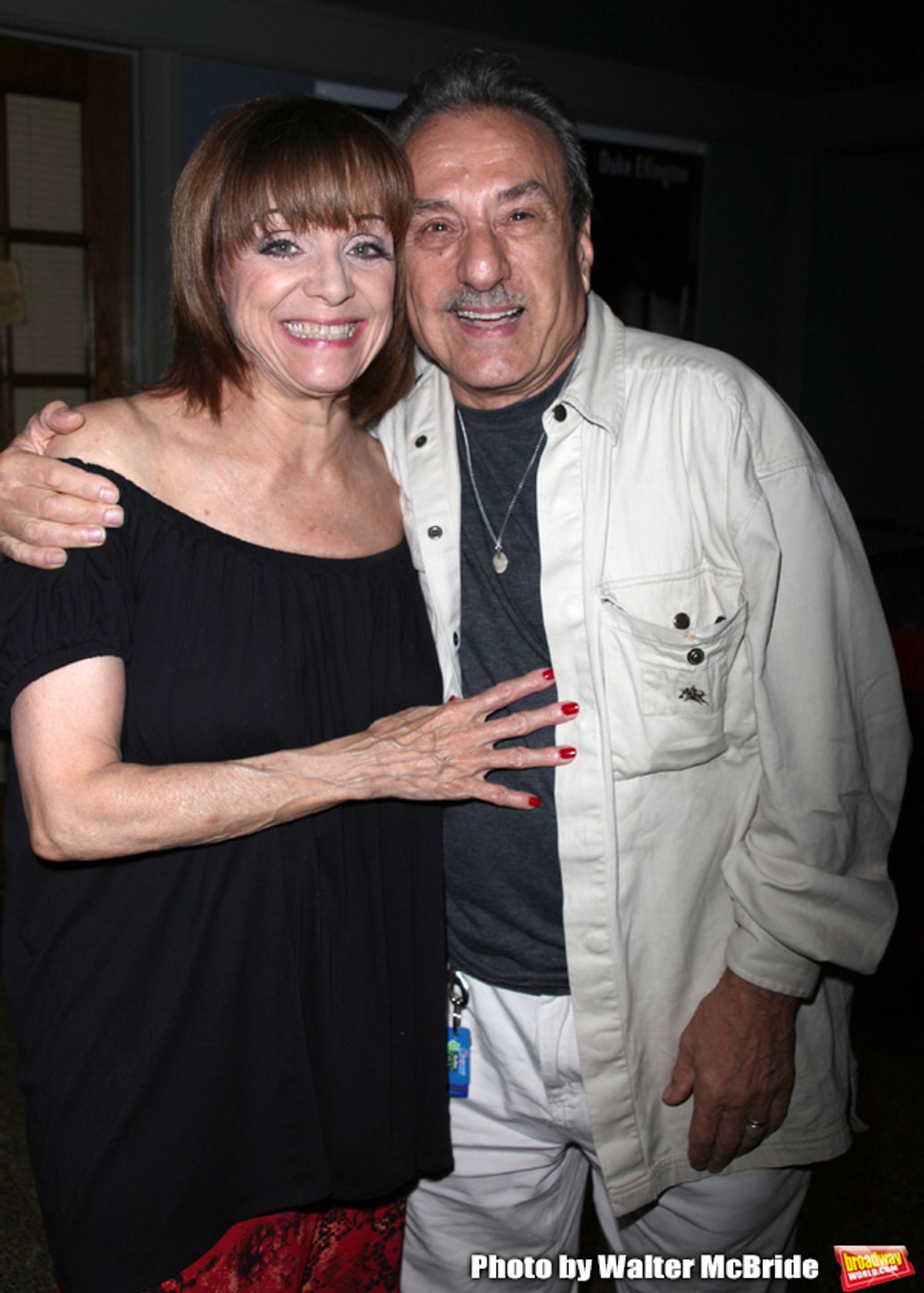 Backstage at 'LOOPED' starring Valerie Harper as Tallulah Bankhead at the Arena Stage - Ford Theatre  in Washington, D.C. June 12, 2009
pictured with her old acting buddy Joe Sicari at 