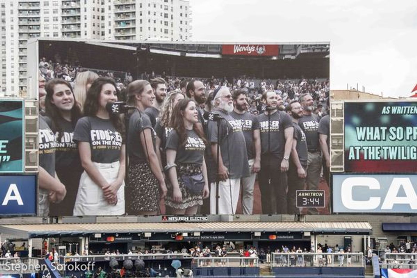 Photo Coverage: The Cast of FIDDLER ON THE ROOF IN YIDDISH Sings the National Anthem at Yankee Stadium Photo Coverage: The Cast of FIDDLER ON THE ROOF IN YIDDISH Sings the National Anthem at Yankee Stadium Image