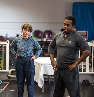 Laura Pyper and Daniel Poyser in rehearsal for A View from the Bridge at York Theatre Photo