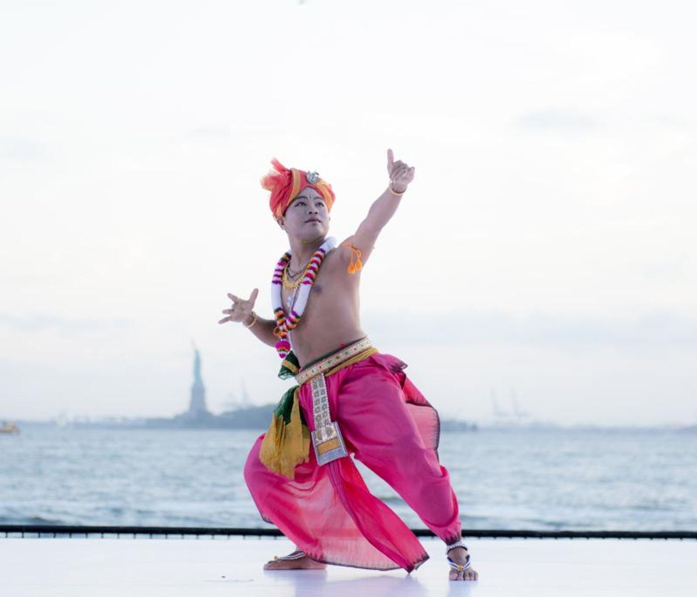 India's Independence Celebrates With Lady Liberty At Sunset For Battery Dance Festival India's Independence Celebrates With Lady Liberty At Sunset For Battery Dance Festival Image