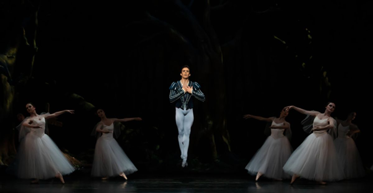 Connor Walsh as Albrecht with Artists of Houston Ballet as Wilis at 