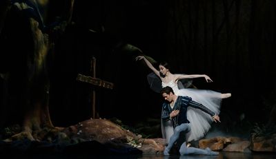 Yuriko Kajiya as Giselle and Connor Walsh as Albrecht  Photo