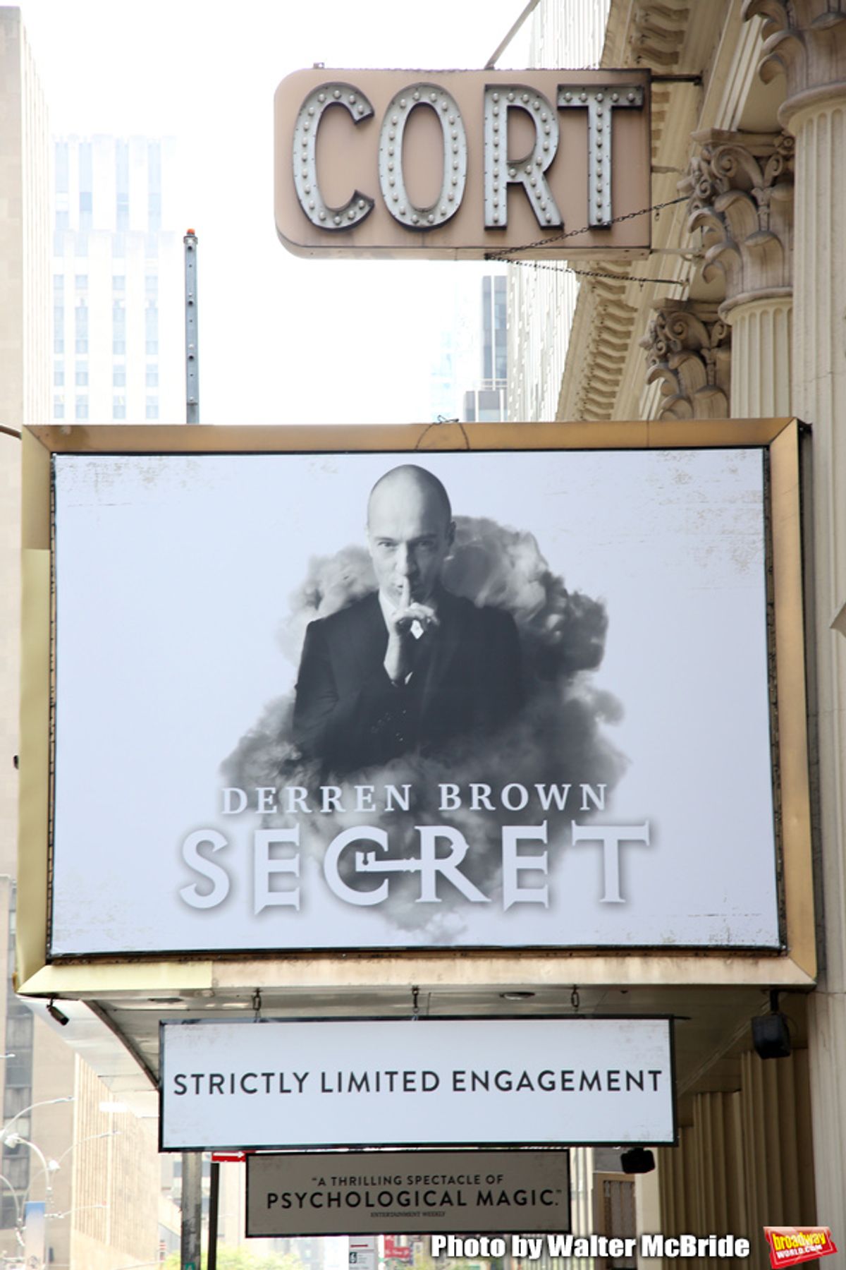 Theatre Marquee unveiling for 'Derren Brown: Secret' on September 11, 2019 at the Cort Theatre in New York City.
 at 