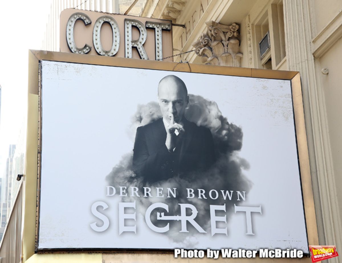 Theatre Marquee unveiling for 'Derren Brown: Secret' on September 11, 2019 at the Cort Theatre in New York City.
 at 