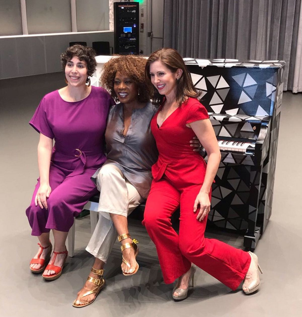 L-R: Kennedy Center SFH Piano Artist Jordann Wine, Emmy-winning actress and activist Alfre Woodard, and Sing for Hope Co-Founder Camille Zamora at 