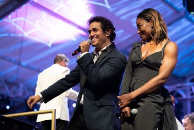Adam Jacobs and Patina Miller Photo