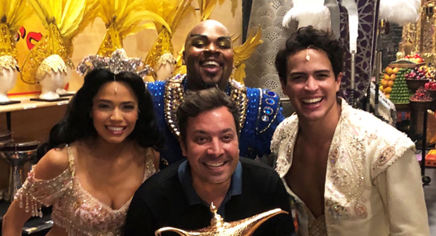 Photo Flash: Jimmy Fallon Stops By ALADDIN On Broadway!  Image