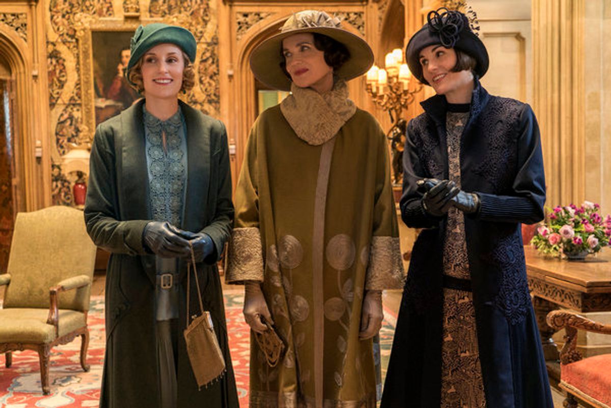 Laura Carmichael as Lady Edith Crawley, Elizabeth McGovern as Cora Crawley, Michelle Dockery as Lady Mary Talbot  at 