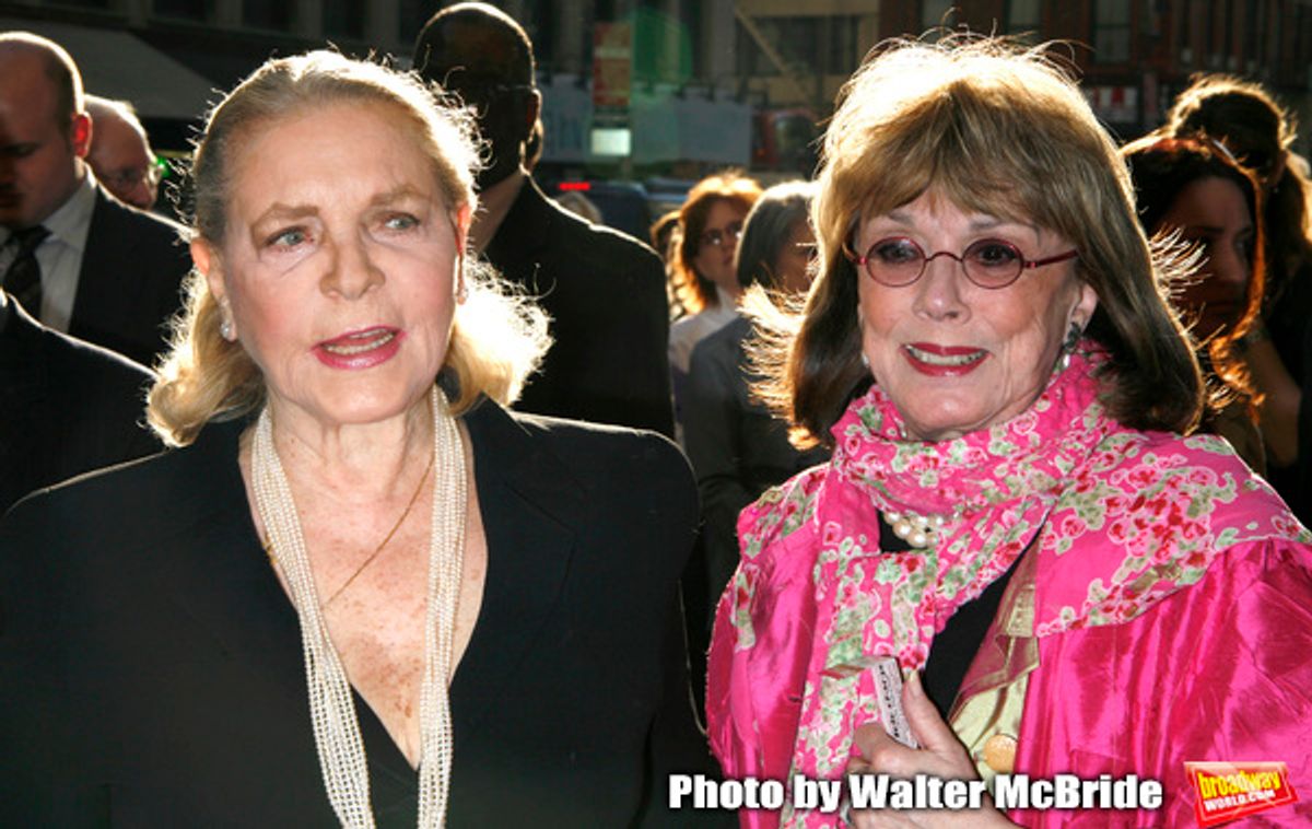 Lauren Bacall & Phyllis Newman arriving for the Opening Night Performance of LOVEMUSIK at the Biltmore Theatre in New York City..May 3, 2007. at 