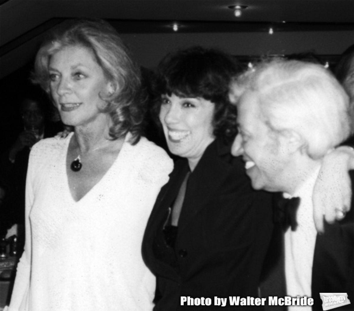 Lauren Bacall, Phyllis Newman and Adolf Green attend the Opening night performance of 'West Side Story'  in New York City, February 14, 1980. at 