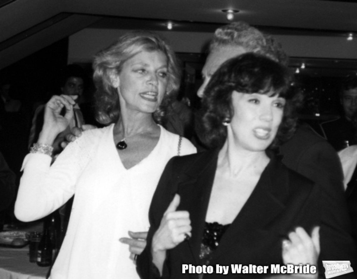Lauren Bacall and Phyllis Newman attend the Opening night performance of 'West Side Story'  in New York City, February 14, 1980. at 