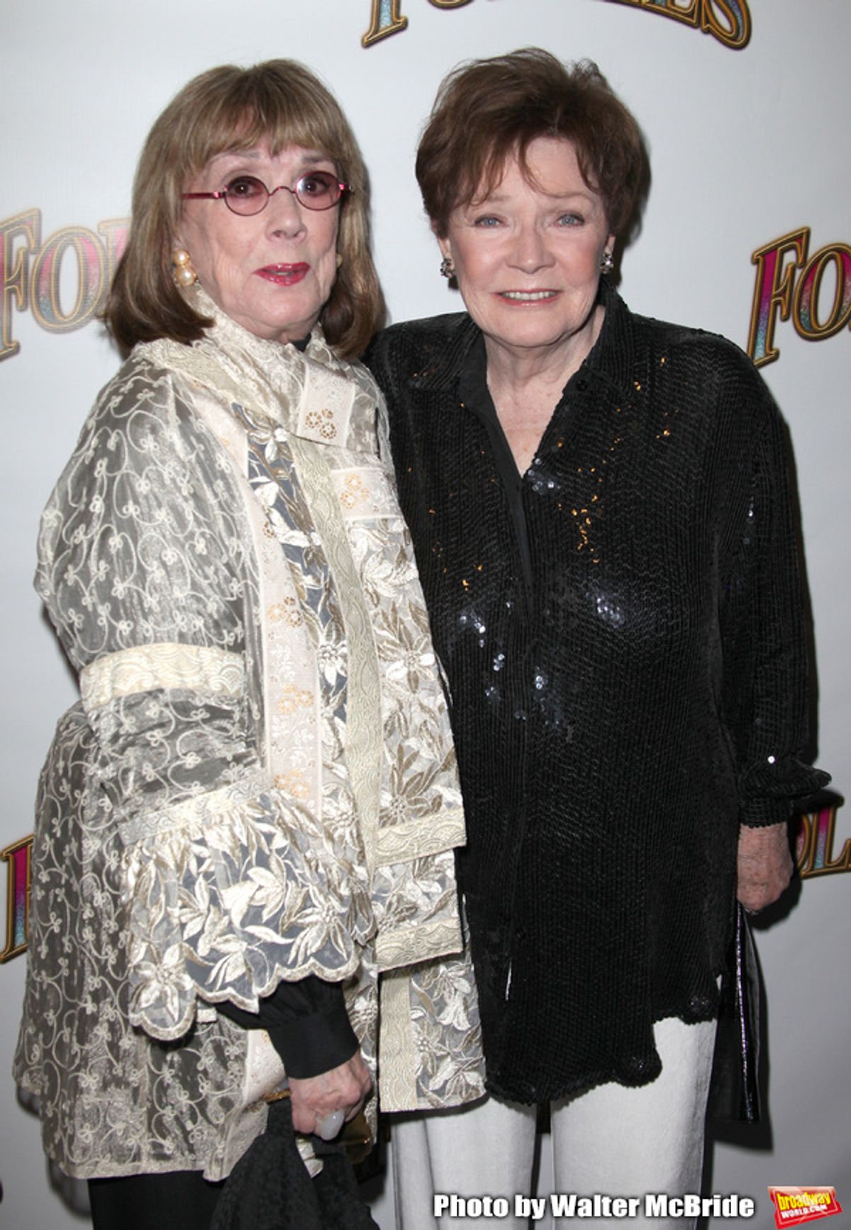 Phyllis Newman & Polly Bergen.attending the Broadway Opening Night Performance of 'Follies' at the Marquis Theatre in New York City. at 