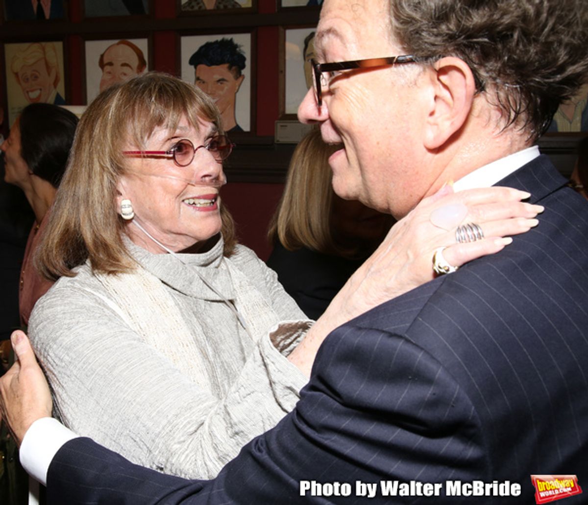 Phyllis Newman and William Ivey Long attend the William Ivey Long Sardi's portrait unveiling and 70th Birthday Party at Sardi's Restaurant on August 30, 2017 in New York City. at 