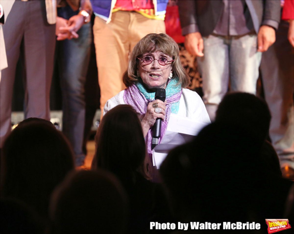 Phyllis Newman during the Curtain Call for the One Night Only 10th Anniversary Concert of 'The 25th Annual Putnam County Spelling Bee' at Town Hall on July 6, 2015 in New York City. at 