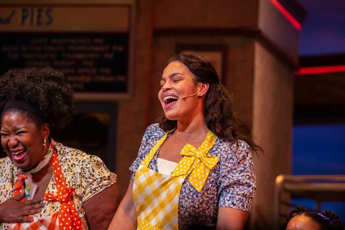 Jordin Sparks and the cast of Waitress at 