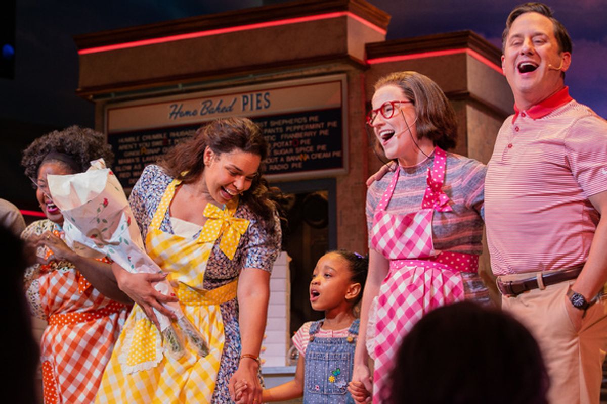 Jordin Sparks and the cast of Waitress at 
