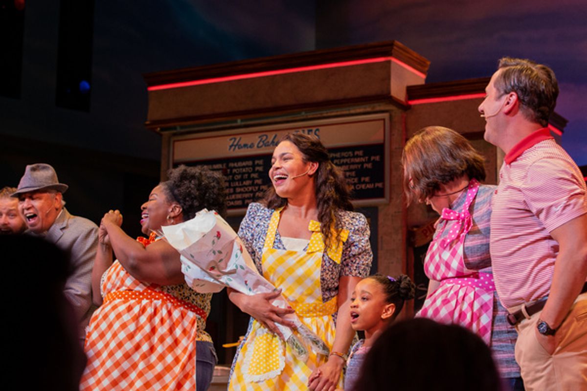 Jordin Sparks and the cast of Waitress at 