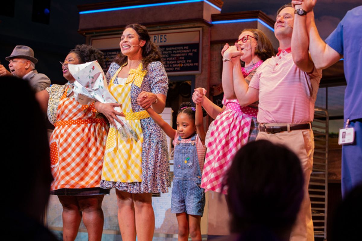 Jordin Sparks and the cast of Waitress at 