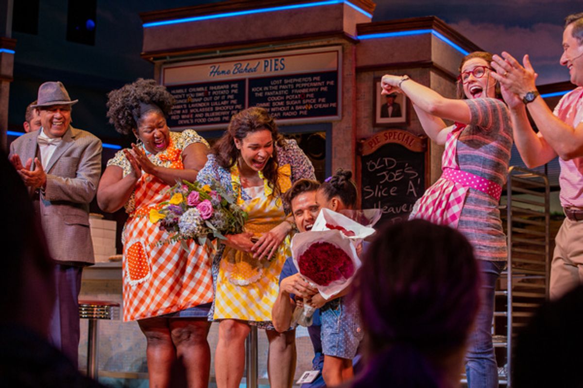 Jordin Sparks and the cast of Waitress at 