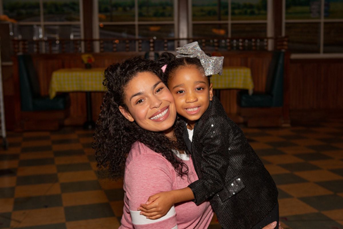 Jordin Sparks and Raigan Olivia Saunders-Newton at 