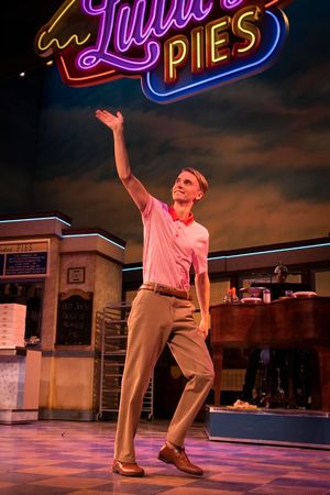 Joe Sugg on stage in Waitress at the Adelphi Theatre London. PRESS ASSOCIATION Photo. Photo