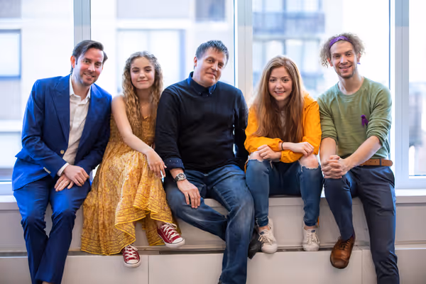 UVU students Lexi Walker, Autumn Best, along with Eric Holmes, writer and lyricist Na Photo