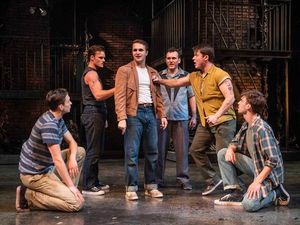 Alex Hatcher, Clay Roberts, Jacob Burns, Devin Richey, Alex Hayden Miller and Nick Parrott. Photo by Michael Brosilow. @ BroadwayWorld Alex Hatcher, Clay Roberts, Jacob Burns, Devin Richey, Alex Hayden Miller and Nick Pa Photo