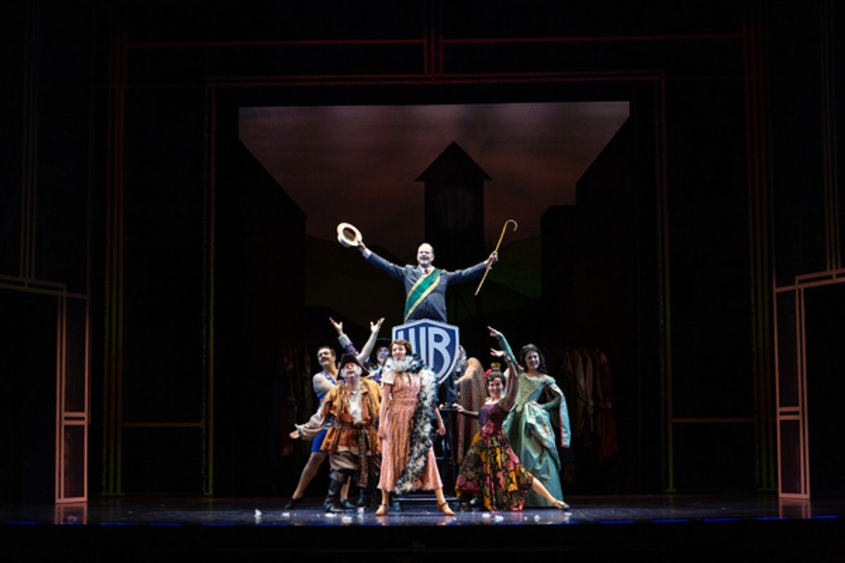 Darrin Baker as Jack Warner, Darien Crago as Jane, and Ensemble at 