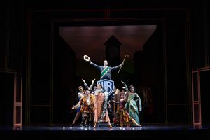 Darrin Baker as Jack Warner, Darien Crago as Jane, and Ensemble Photo