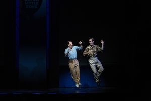 Robert Creighton as James Cagney and Matt Crowle as Bob Hope @ BroadwayWorld Robert Creighton as James Cagney and Matt Crowle as Bob Hope Photo