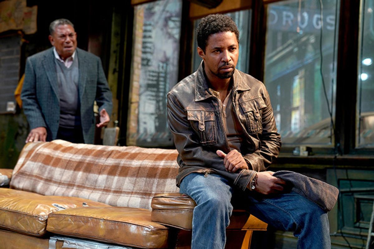 Photo of Steven Anthony Jones (Becker) and Amari Cheatom (Youngblood) by Joan Marcus. at 