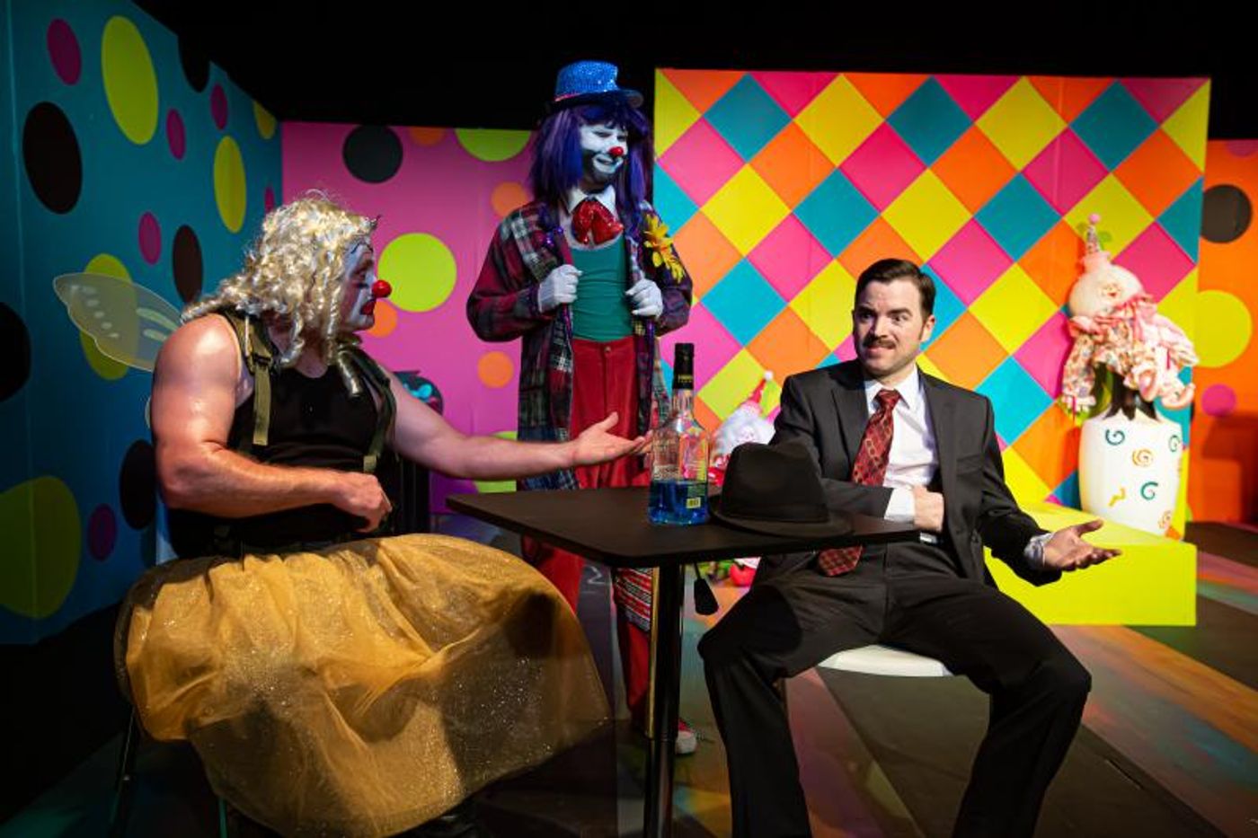 Review: CLOWN BAR Serves Up a Cocktail of Comical Clown-Noir at THEATRE DOWNTOWN.  Image