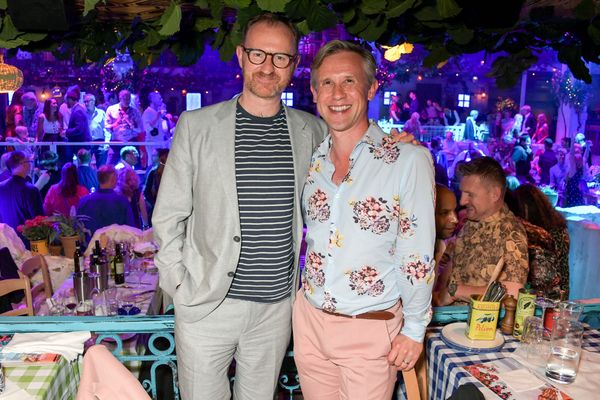 Mark Gatiss and Ian Hallard attend the opening night of MAMMA MIA! The Party Photo