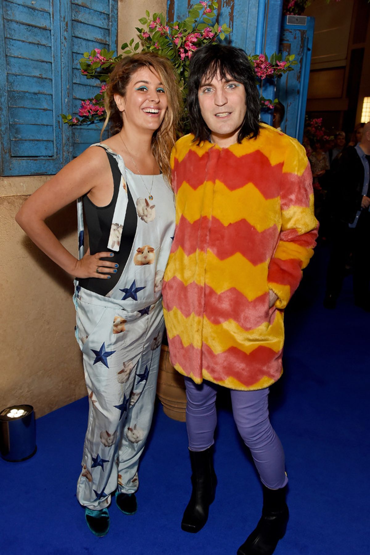 Lliana Bird and Noel Fielding attend the opening night of MAMMA MIA! The Party at 
