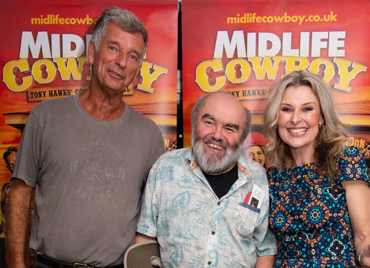 Andy Hamilton, Tony Hawks and Georgina Field at 