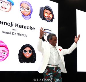 HADESTOWN star and 2019 Tony Award winner Andre De Shields performs Memoji Karaoke at Apple Fifth Avenue in New York on September 20, 2019. @ BroadwayWorld HADESTOWN star and 2019 Tony Award winner Andre De Shields performs Memoji Karaoke at Photo
