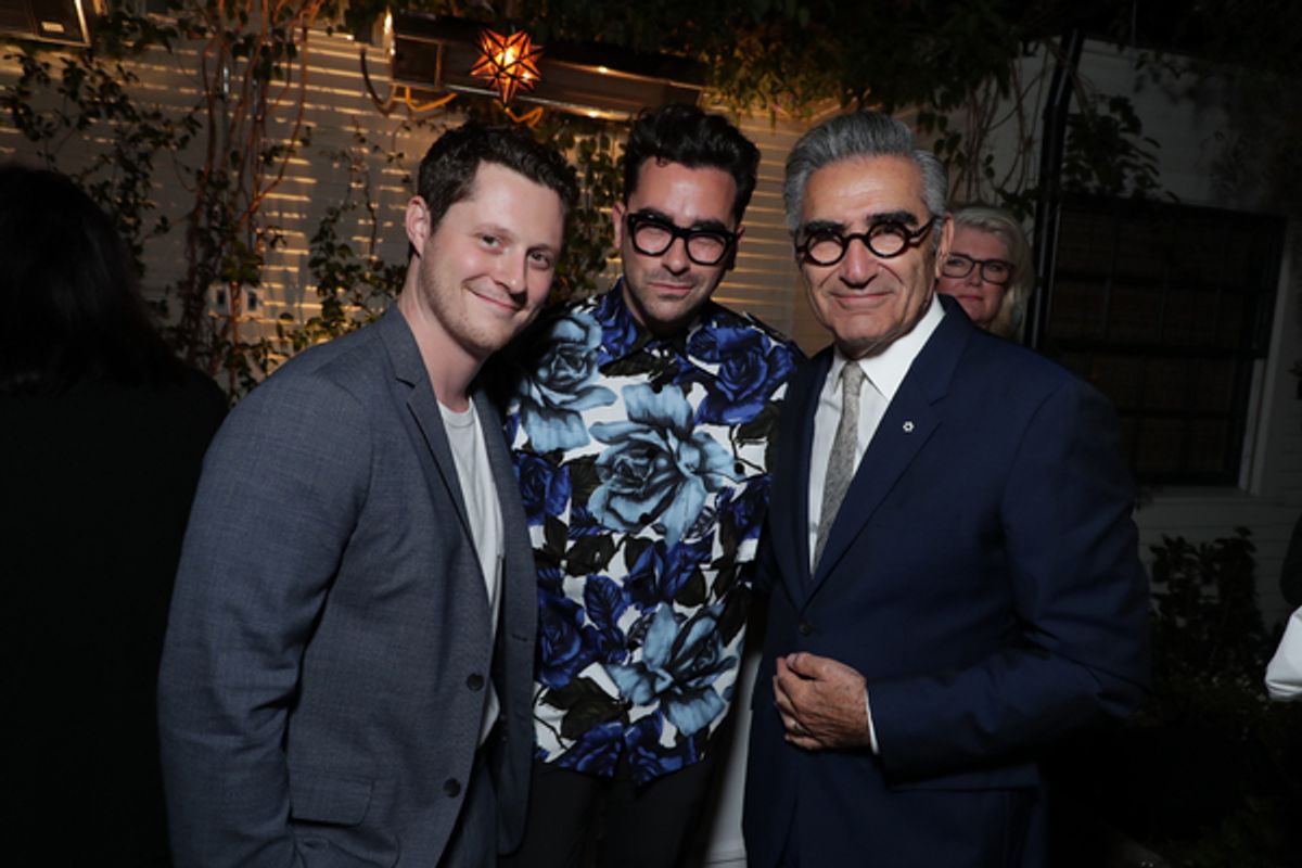 Noah Reid, Dan Levy and Eugene Levy  at 