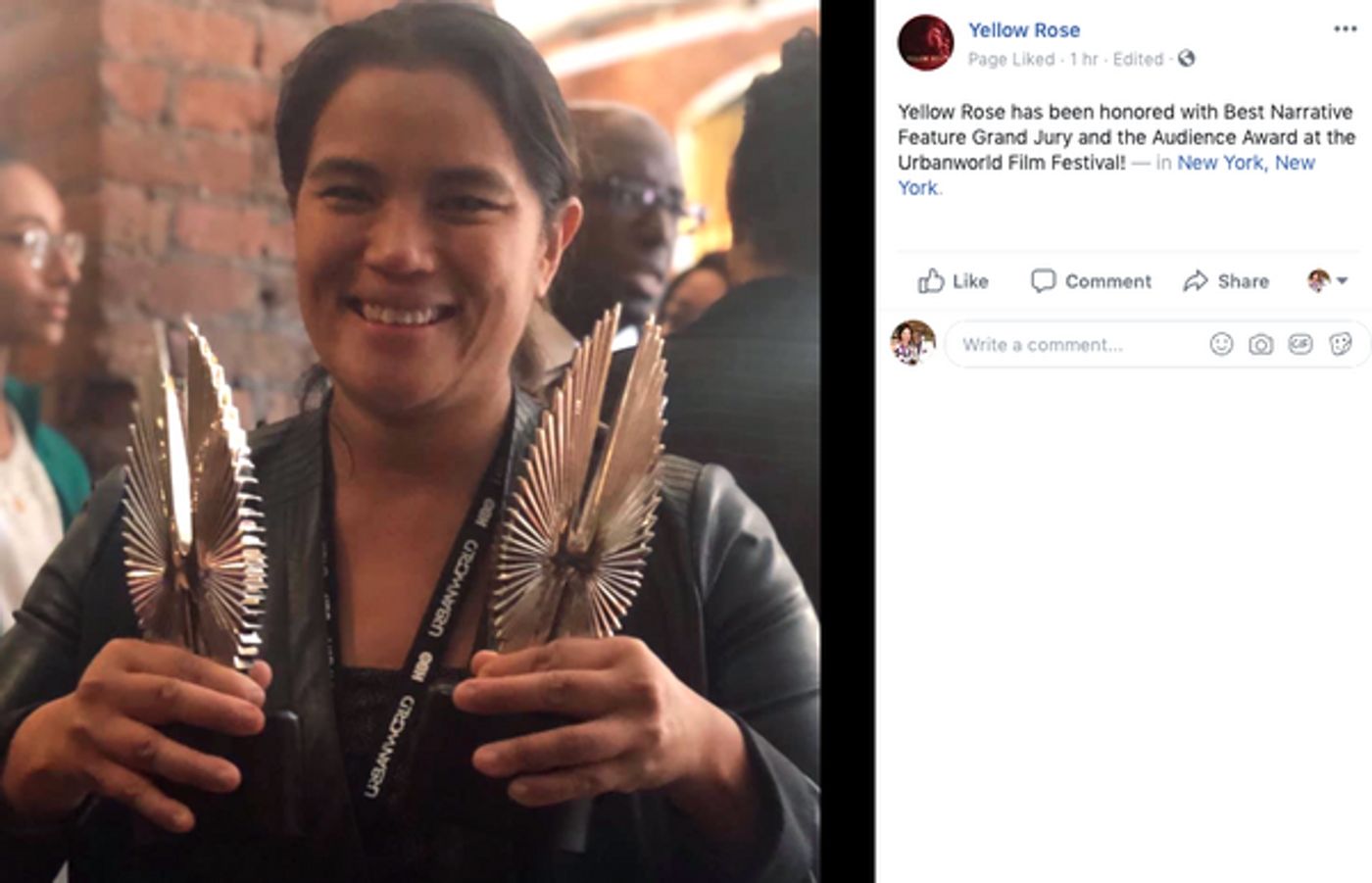 Photo Flash: YELLOW ROSE Starring Eva Noblezada Wins Big at 23rd Annual Urbanworld Film Festival  Image
