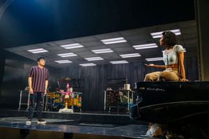 George Salazar as â€"Seymourâ€ and Mj Rodriguez as â€"Audreyâ€ in L Photo