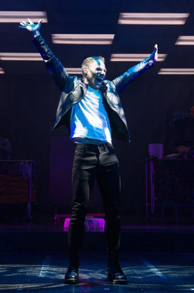 Matthew Wilkas as â€œDr. Orin Scrivelloâ€ in Little Shop of Horrors. Photo