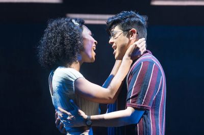 Mj Rodriguez (â€�"Audreyâ€) and George Salazar (â€�"Seymourâ€) in Lit Photo