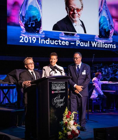 Paul Williams (left) is joined by Great American Songbook Foundation Founder Michael  Photo